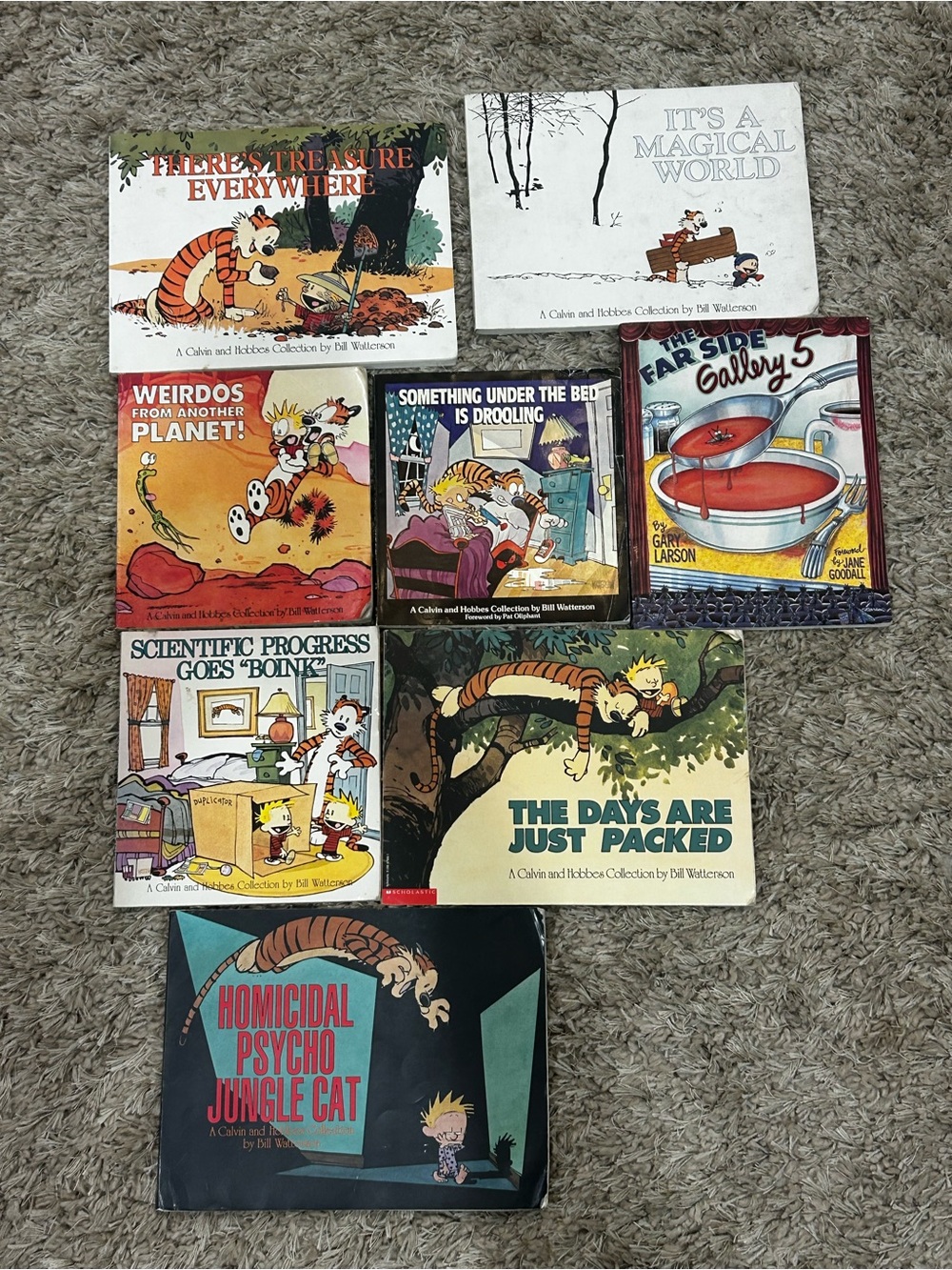 Lot of 7 Calvin and Hobbes book comic lot 1 far side book